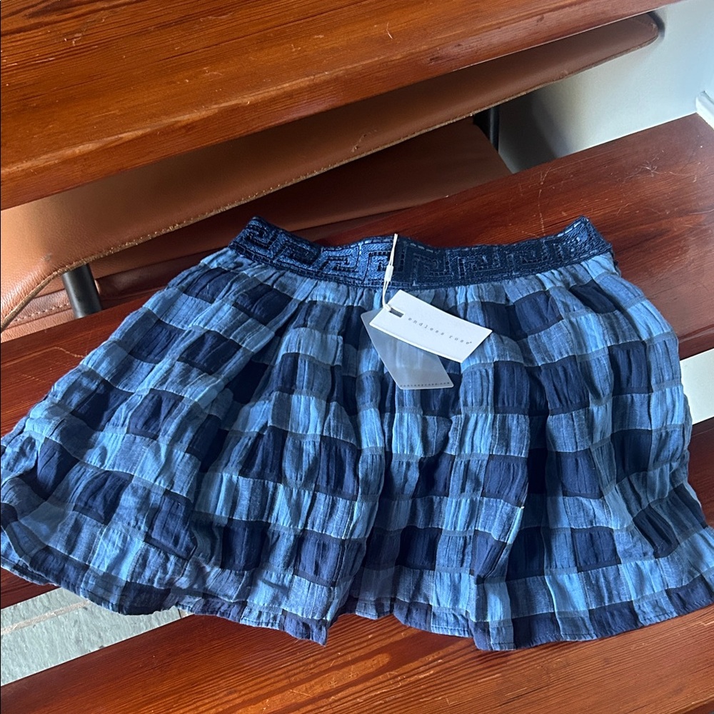 Endless Rose Navy and Light Blue Skater Skirt